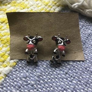 Betsey Johnson Cow Earring Studs